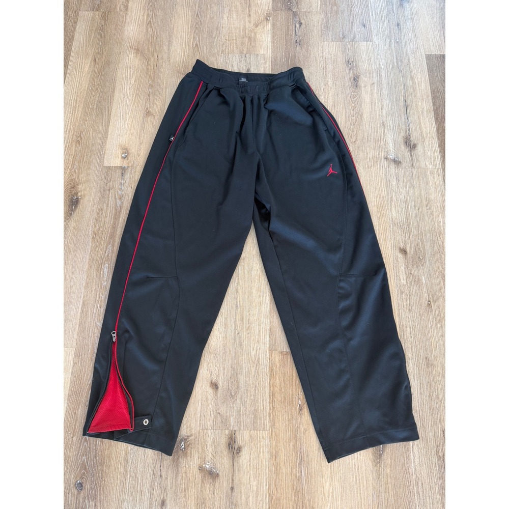 Jordan Gorpcore Track Pants Mens 3XL Black Red Ankle Zip Snap Athletic